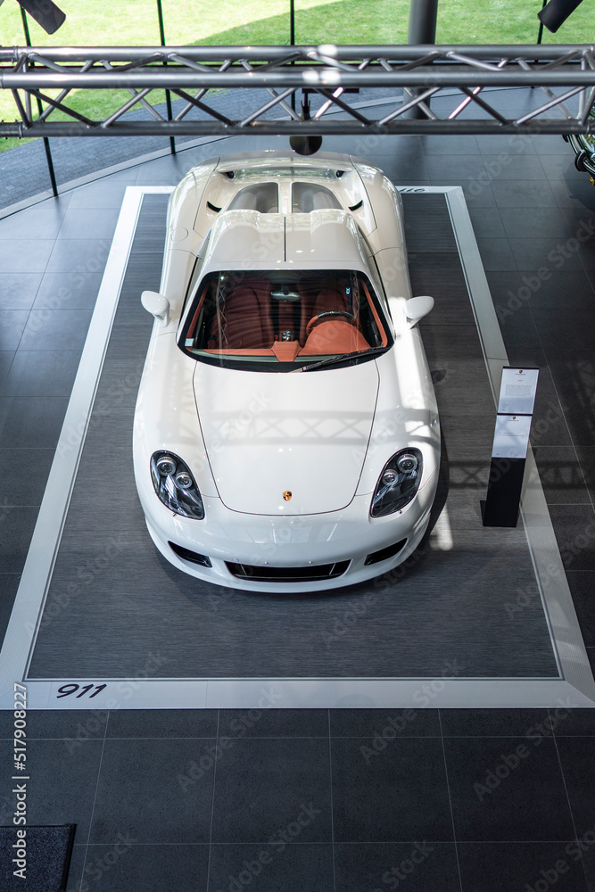 Wroclaw, Poland - July 18, 2020: Carrera GT supercar on display at Porsche  dealership Stock Photo | Adobe Stock