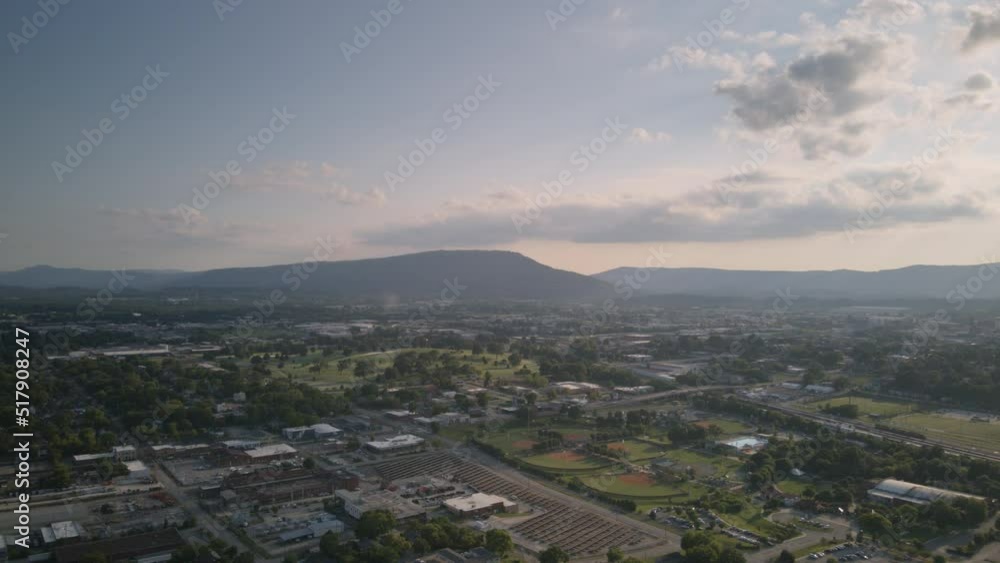 Fast aerial hyperlapse rotating around Lookout Mountain during sunset in Chattanooga, Tennessee. Fast aerial hyperlapse rotating around Lookout Mountain during sunset in Chattanooga, Tennessee.