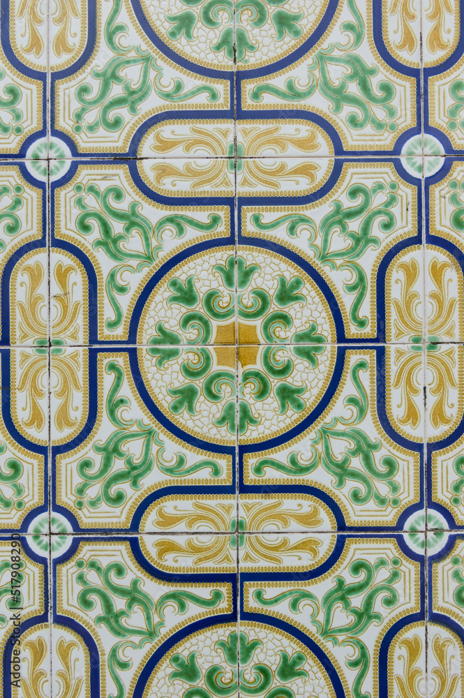 Traditional azulejos in Aveiro Portugal