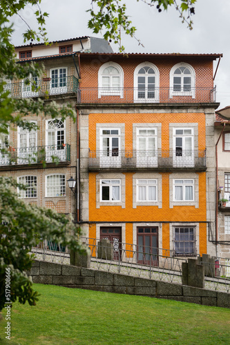 Townhouse facade with azulejos in Braga Portugal © Robert