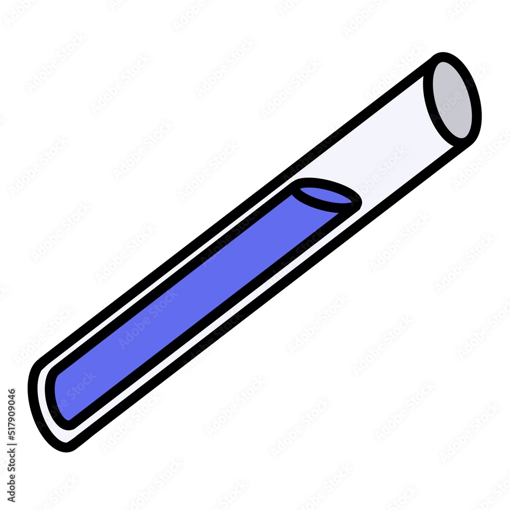 Cartoon blue test tube on white background Cartoon blue test tube on white background