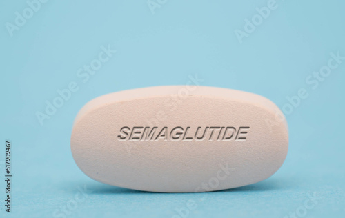 Semaglutide Pharmaceutical medicine pills tablet Copy space. Medical concepts.