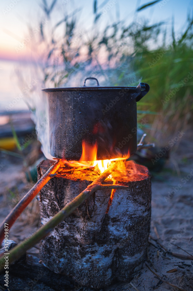 Swedish candle . Swedish torch. Cooking outdoors. Swedish candle . Swedish torch. Cooking outdoors.
