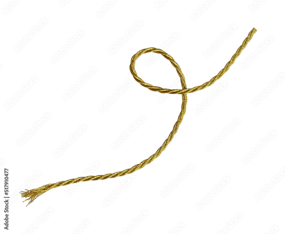 Twisted golden metallic rope