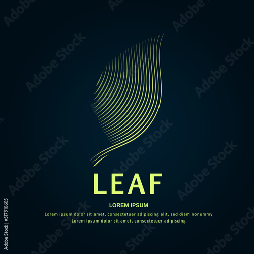 simple logo leaf Illustration in a linear style. Abstract line art green leaf Ecology Logotype concept icon. Vector illustration suitable for organization, company, or community. EPS 10