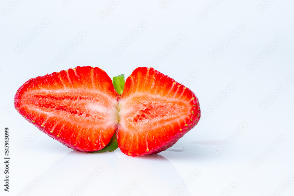 fresh summer juicy strawberries in a cut on a white background fresh summer juicy strawberries in a cut on a white background