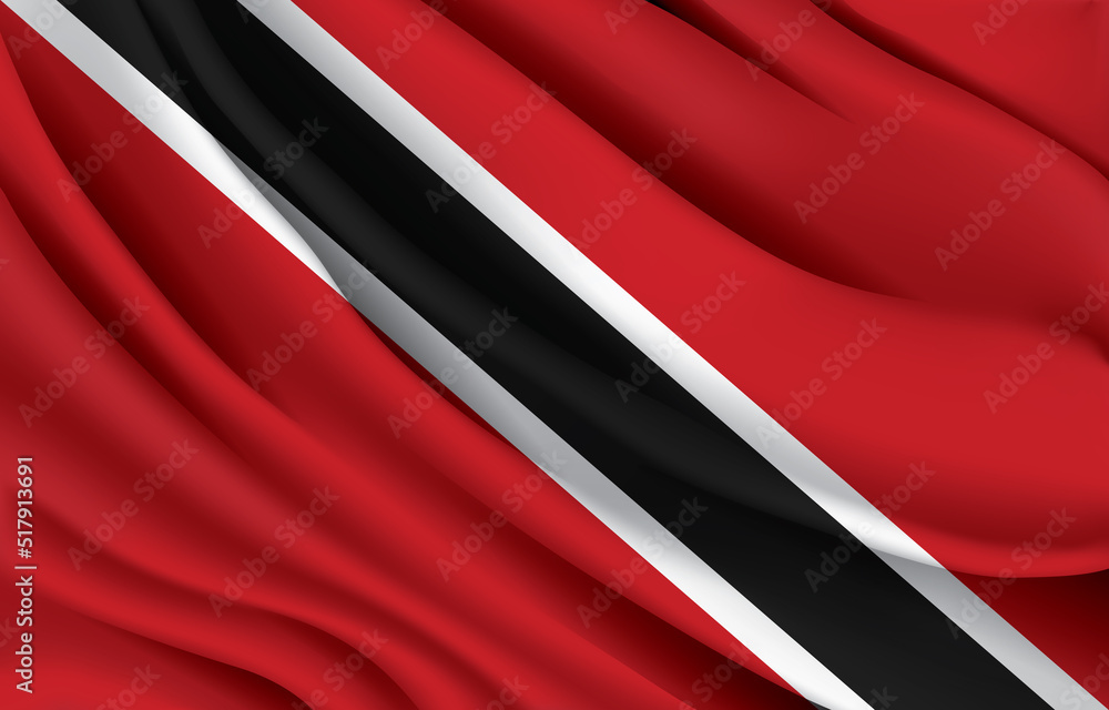 Trinidad Tobago National Flag Waving Realistic Vector Illustration Stock Vector Adobe Stock 8993