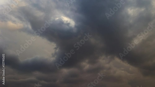 Timelapse sky with incoming black clouds
