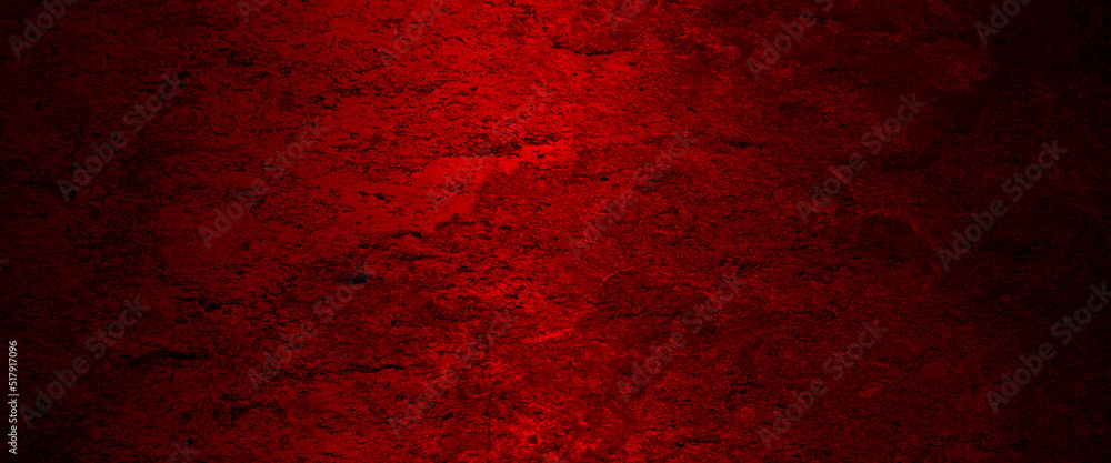 Dark Red horror scary background. Dark grunge red texture concrete, halloween theme. red background. wall with blood splatter and grunge. - obrazy, fototapety, plakaty 