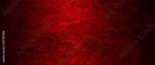 Dark Red horror scary background. Dark grunge red texture concrete, halloween theme. red background. wall with blood splatter and grunge. photo