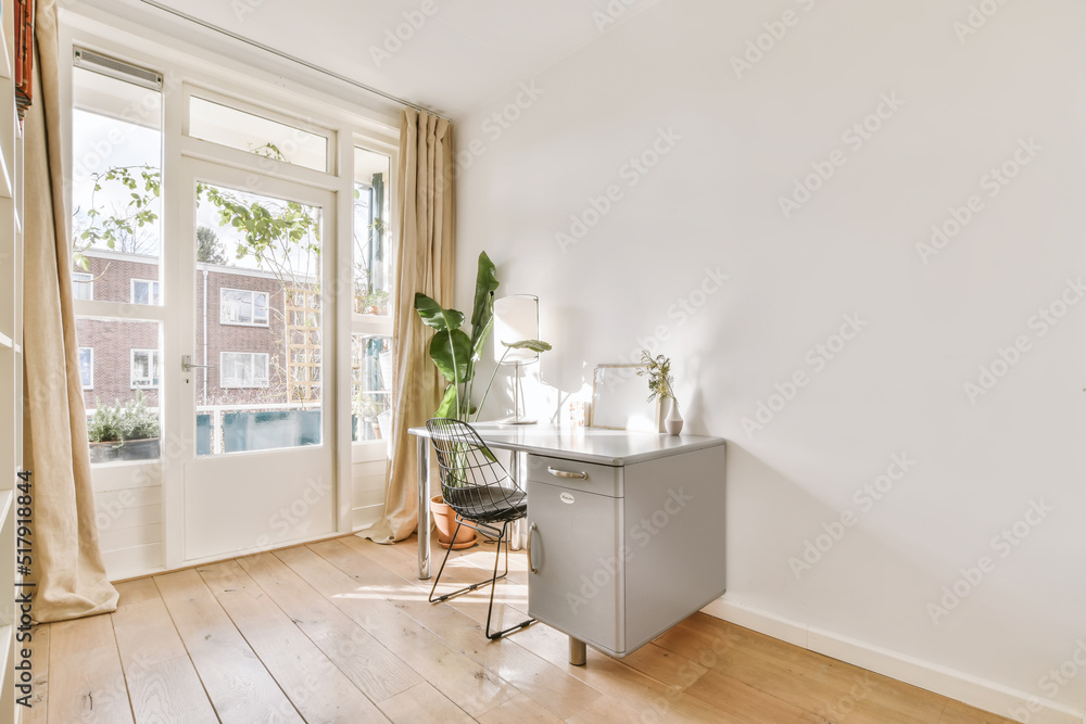 Bright room with a table and chair Bright room with a table and chair