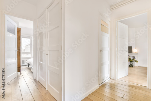 Entrance hall of a house with white walls