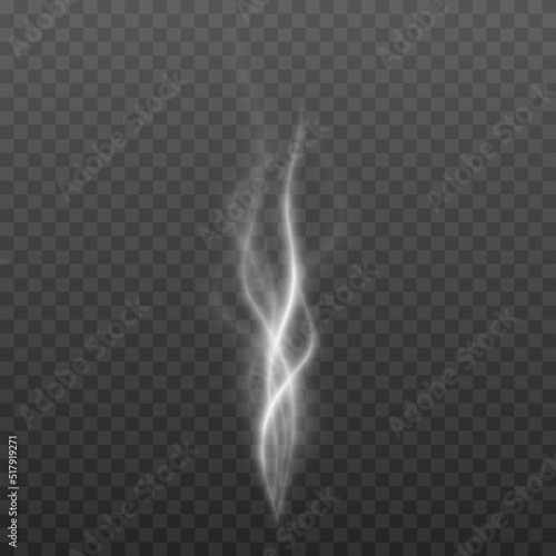 Vector set of smoke on an isolated transparent background. PNG smoke waves, smoke from cigarettes, food, liquid. White smoke, steam PNG.