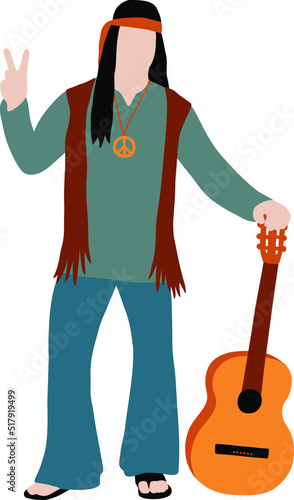 Hippie guy with a guitar