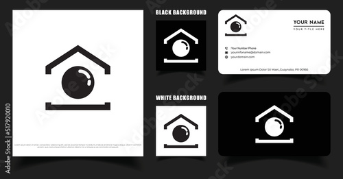 Simple Camera Studio Lens Logo Template. Photography Logo with Business card Template