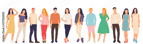people on white background in flat style, isolated, vector