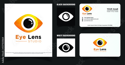 Simple Camera Eye Lens Logo Template. Photography Logo