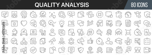 Fotografia, Obraz Quality analysis line icons collection