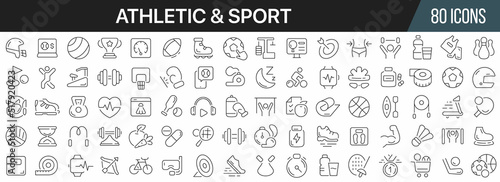 Athletic and sport line icons collection. Big UI icon set in a flat design. Thin outline icons pack. Vector illustration EPS10 © stas111
