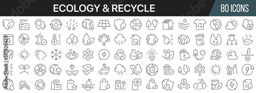 Ecology and recycle line icons collection. Big UI icon set in a flat design. Thin outline icons pack. Vector illustration EPS10 © stas111