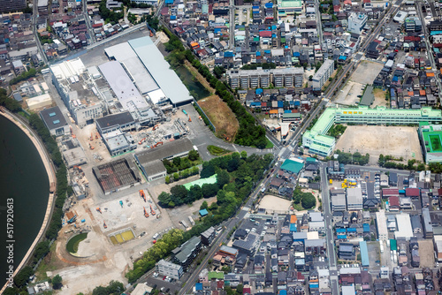 東京都葛飾区の西葉酪農農業協同組合付近を空撮 photo