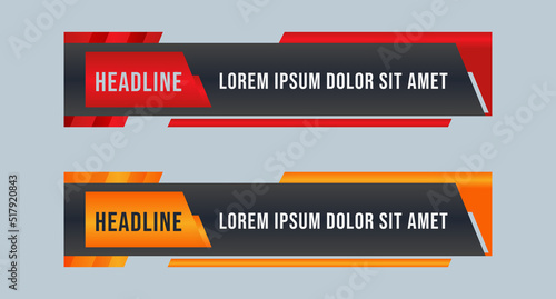 Editable modern lower third banner Header title set template design for Video headline title news headline | news report | news channel | display banner | sports news