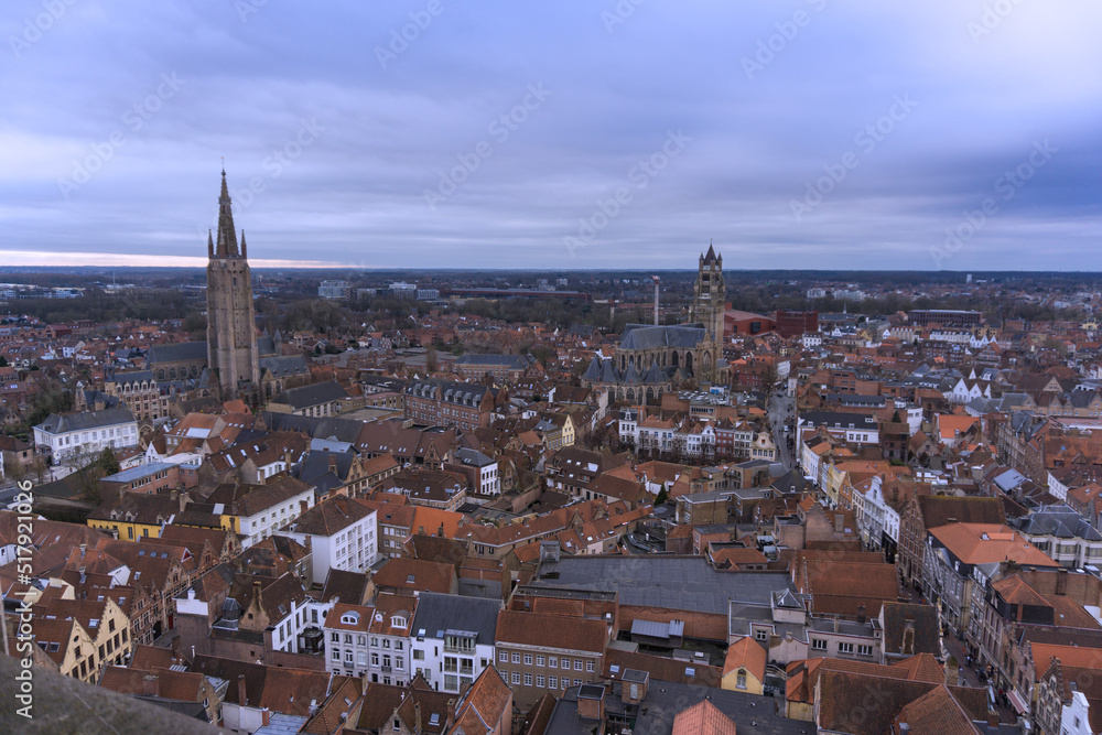 Aerial view of the city of Brugges