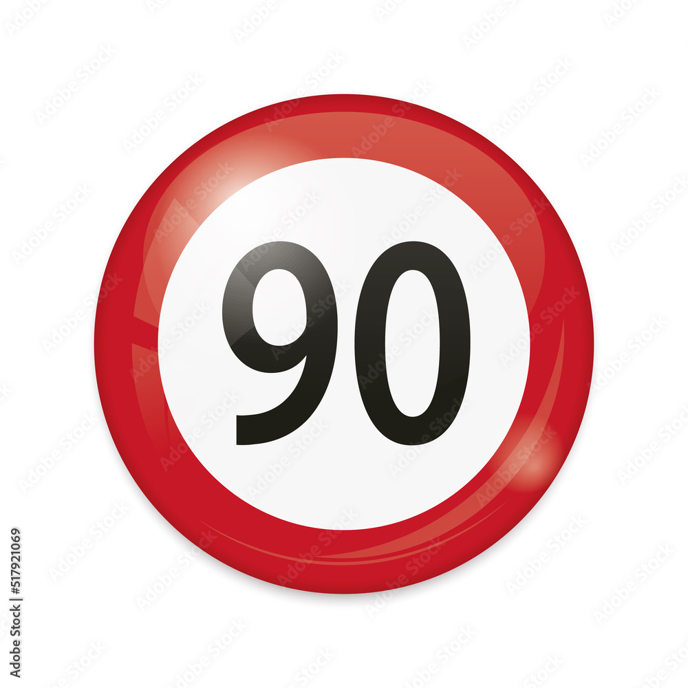 vector illustration of 90 km/h speed limit traffic signs isolated on white background vector illustration of 90 km/h speed limit traffic signs isolated on white background