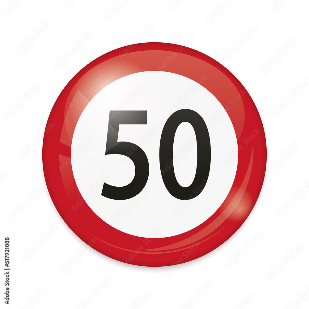 vector illustration of 50 km/h speed limit traffic signs isolated on white background vector illustration of 50 km/h speed limit traffic signs isolated on white background