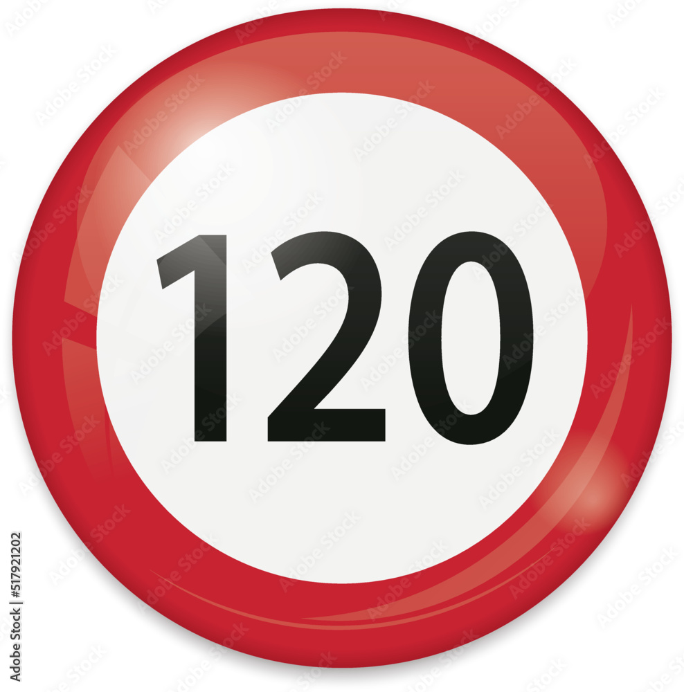 vector illustration of 120 km/h speed limit traffic signs isolated on white background vector illustration of 120 km/h speed limit traffic signs isolated on white background