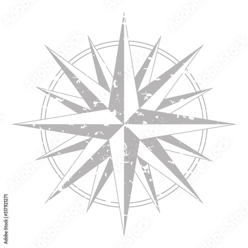 vector icon of compass rose isolated on white background	
