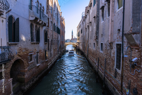Canal in Venice at golden hour