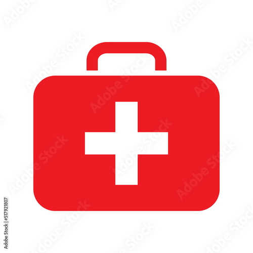 First aid kit icon symbol. cross safety medical treatment help