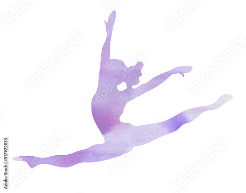 Silhouette  Gymnast Gymnastics Watercolor