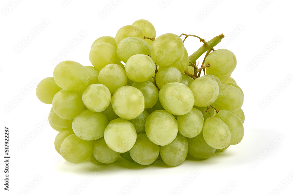 Fresh green grape, isolated on white background. High resolution image.