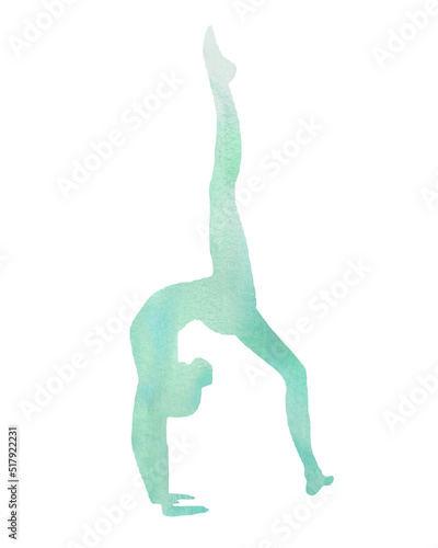 Silhouette  Gymnast Gymnastics Watercolor