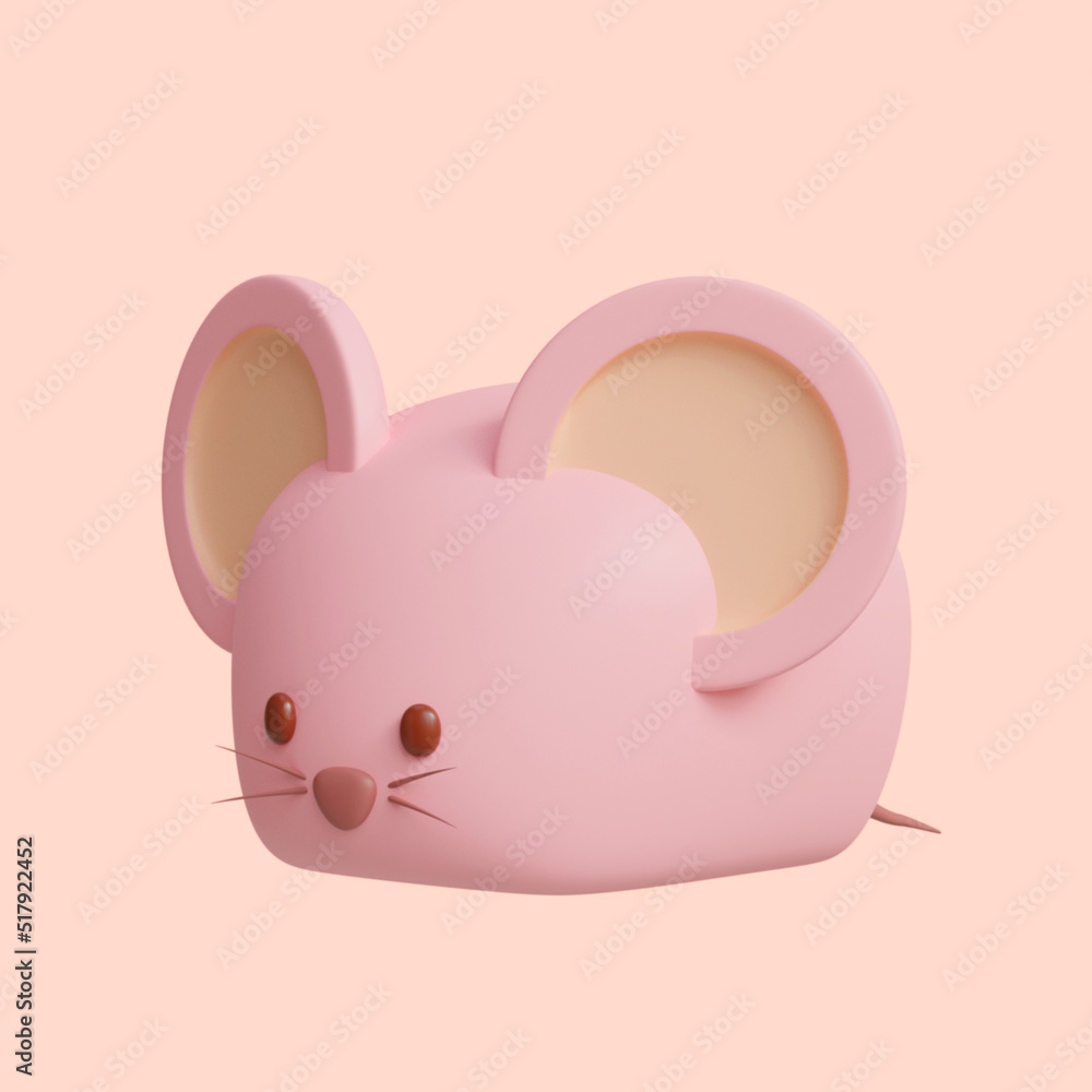 pink cute little mouse round eyes Designed with a 3D blender program. pink cute little mouse round eyes Designed with a 3D blender program.