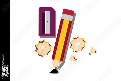 pencil and pencil sharpener vector