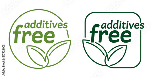 Additives free - sticker for products compounds
