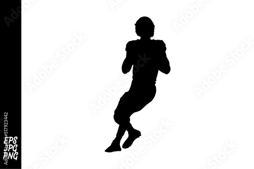 American Football Rugby Pose Silhouette