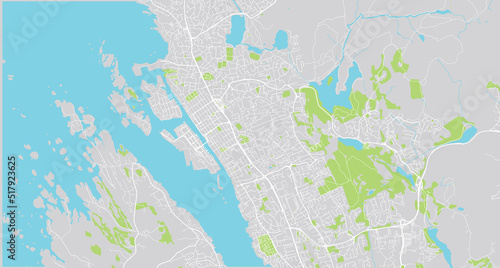 Urban vector city map of Haugesund  Norway  Europe