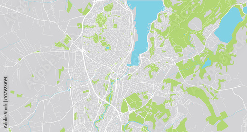 Urban vector city map of Sanders, Norway, Europe