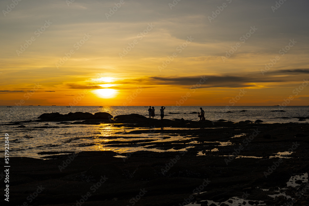 silhouette of a person on the beach-sunset on the beach silhouette of a person on the beach-sunset on the beach