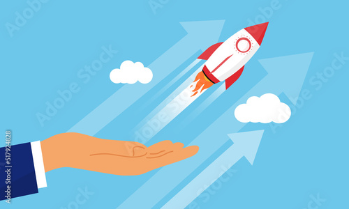 スタートアップ支援のイメージイラスト、ベクター