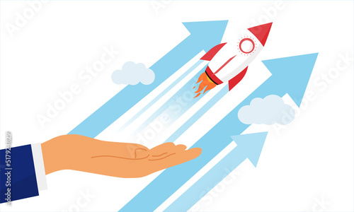 スタートアップ支援のイメージイラスト、ベクター