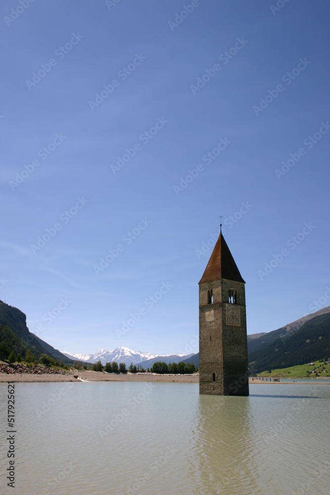 The submerged bell tower of Resia