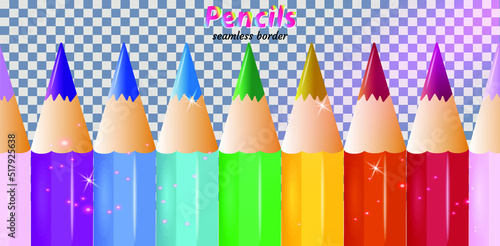 color pencils on white background