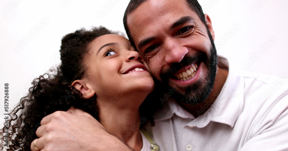 Father and daughter smiling at camera. real casual people. Child and dad Father and daughter smiling at camera. real casual people. Child and dad