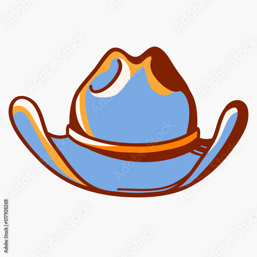 Cowboy hat vector illustration isolated on white for design. Cowboy fashion clothes