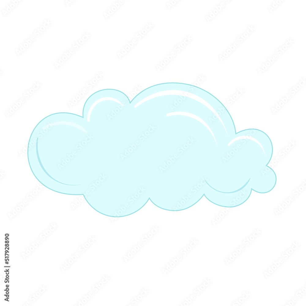 Vector illustration soft blue cute cloud.